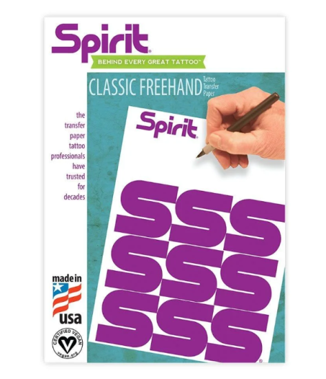 Spirit Classic Freehand El Çizimi Dövme Transfer